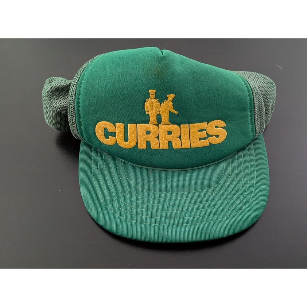 Curries Trucker Hat Green Yellow OSFM YoungAn Vintage